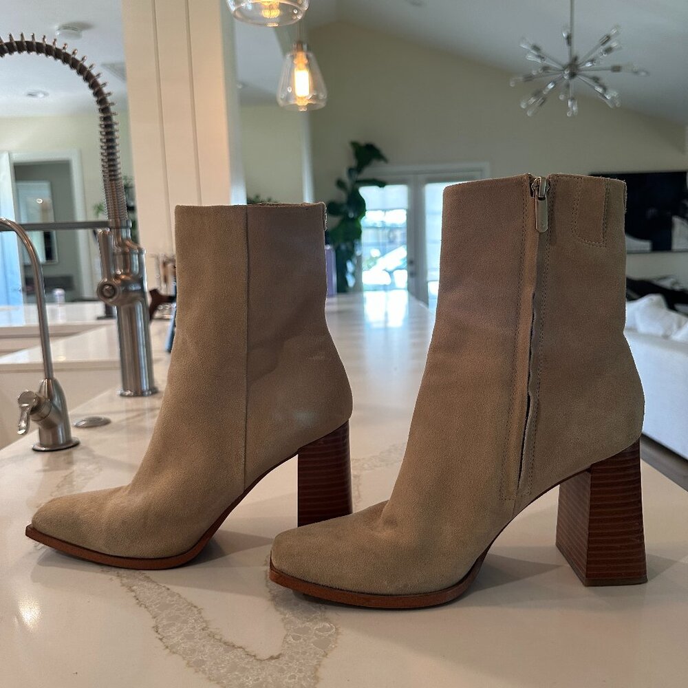 Sam Edelman Tan Suede Boot Heels / Booties - Size 8